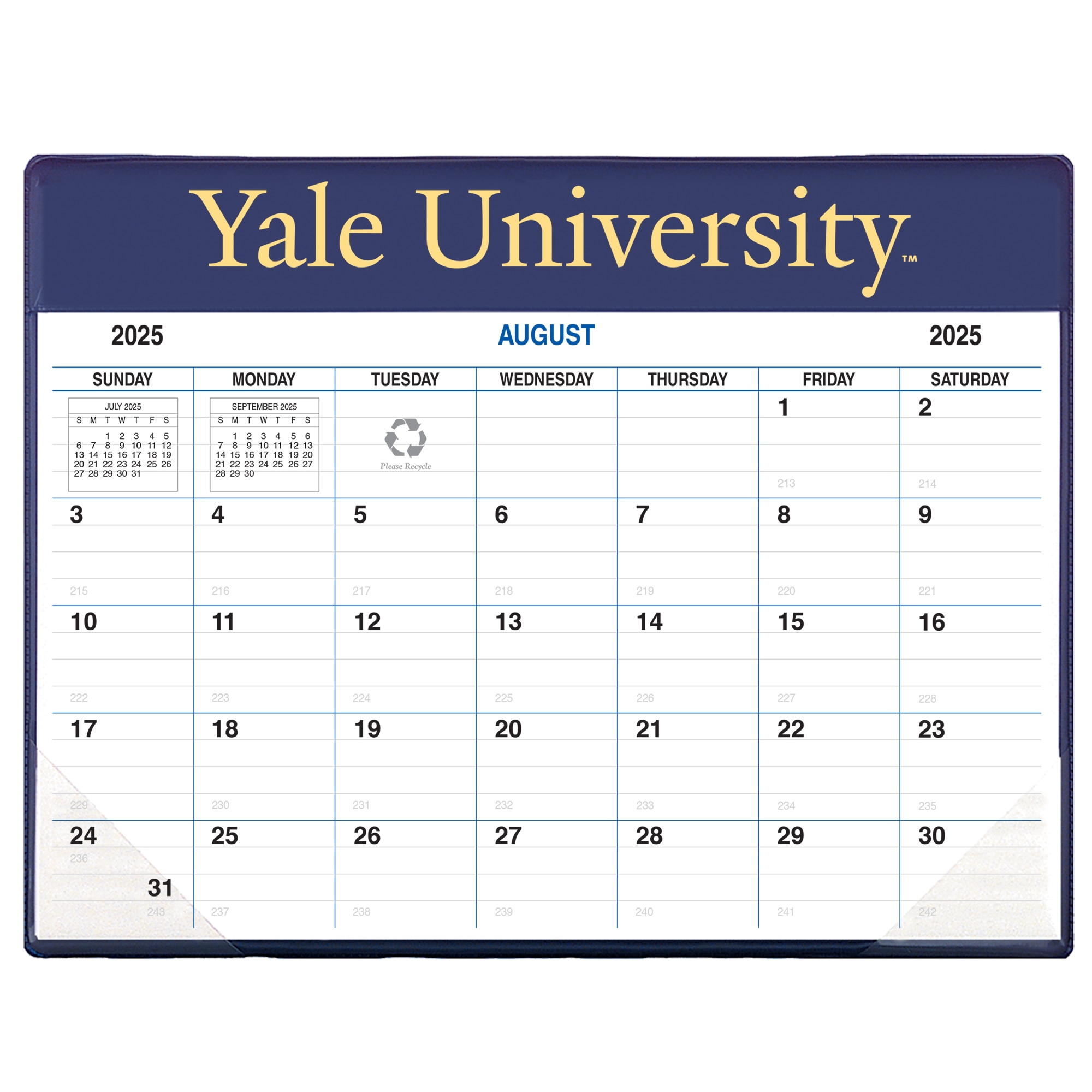 Payne 25-26 Imprinted Academic Calendar Pad Planner 8.5"x11" | Yale University Official Bookstore