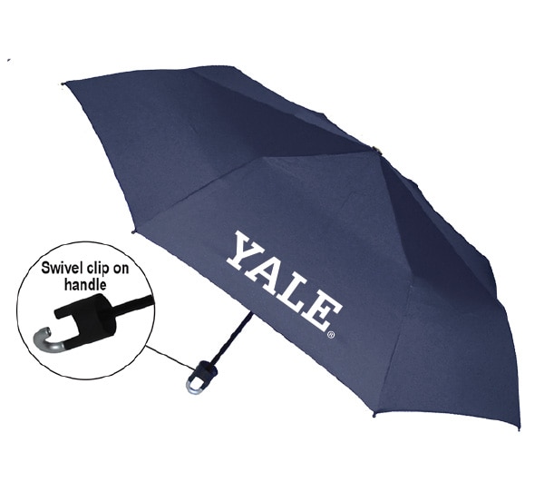Yale Bulldogs "Storm Clip" Mini Folding Emblematic Solid Umbrella 42" Coverage