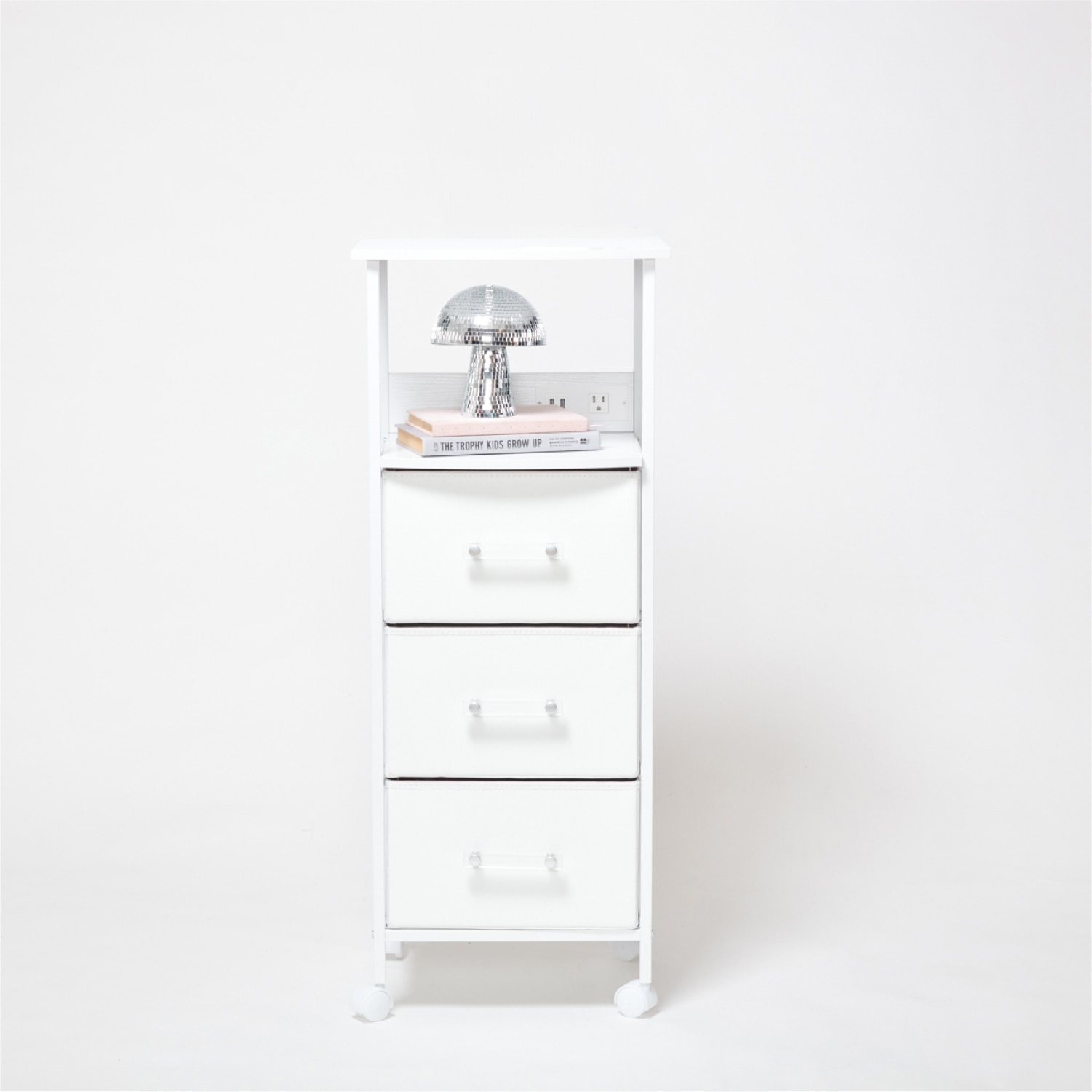 Dormify Sutton Charging 3-Drawer Cart on Wheels