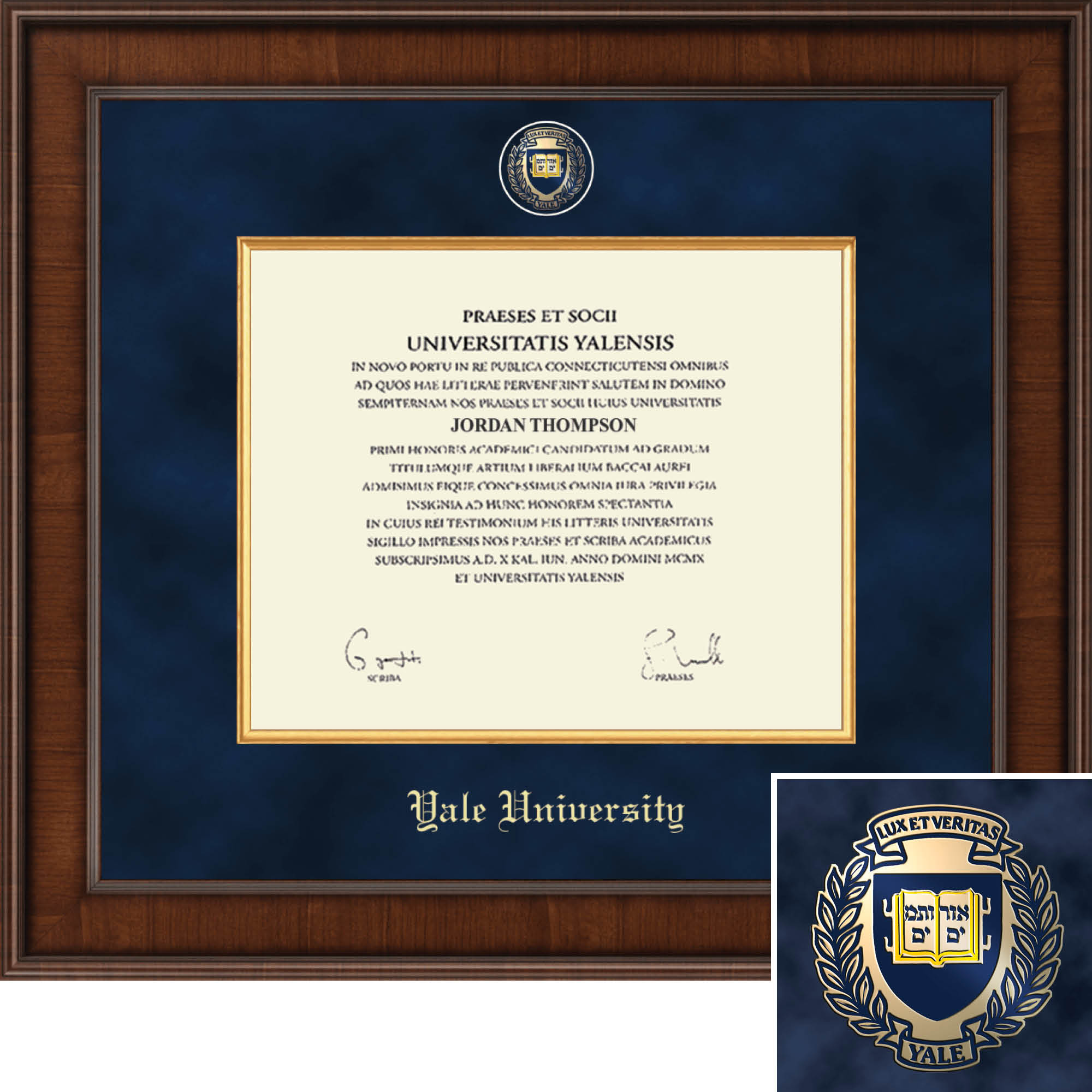 Church Hill Classics 10.313" x 12.625" Presidential Walnut Diploma Frame