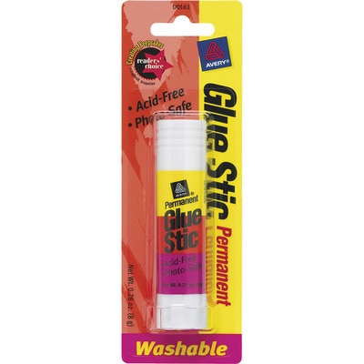 Avery Glue Stic Washable Nontoxic Permanent Adhesive 0.26 oz. 1 Stick