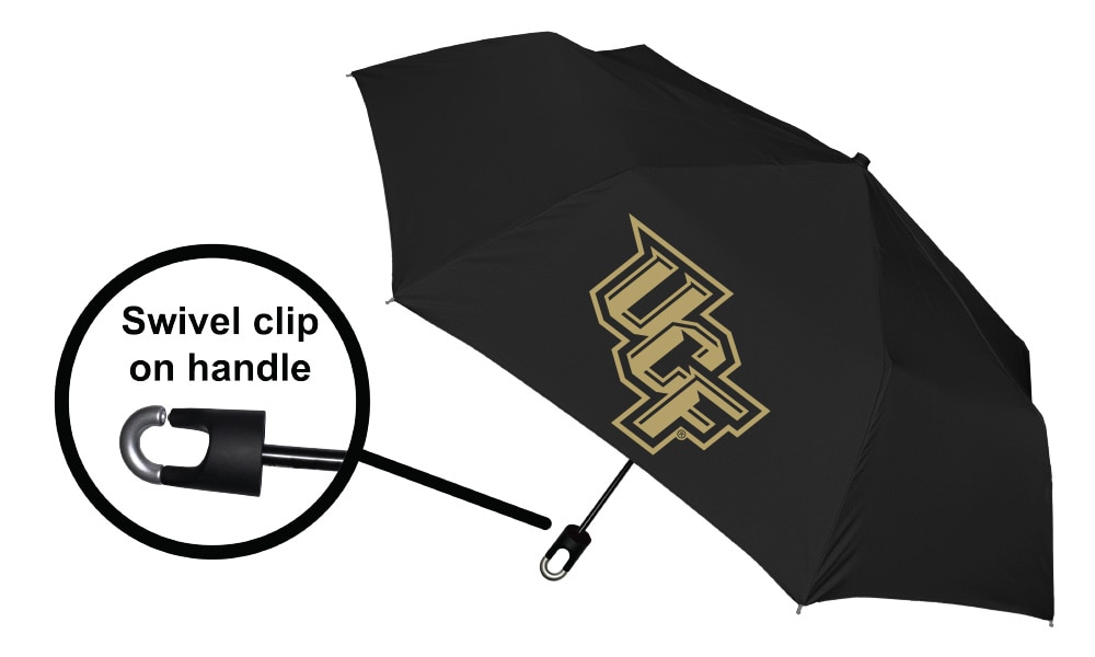 UCF Knights Super Pocket Mini Umbrella with Custom Packaging 42" Coverage