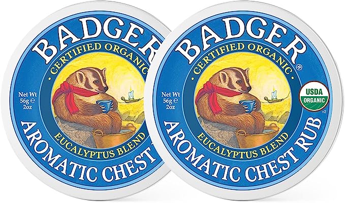 Badger Balm,  Aromatic Chest Rub 2oz Tin (1 Tin)