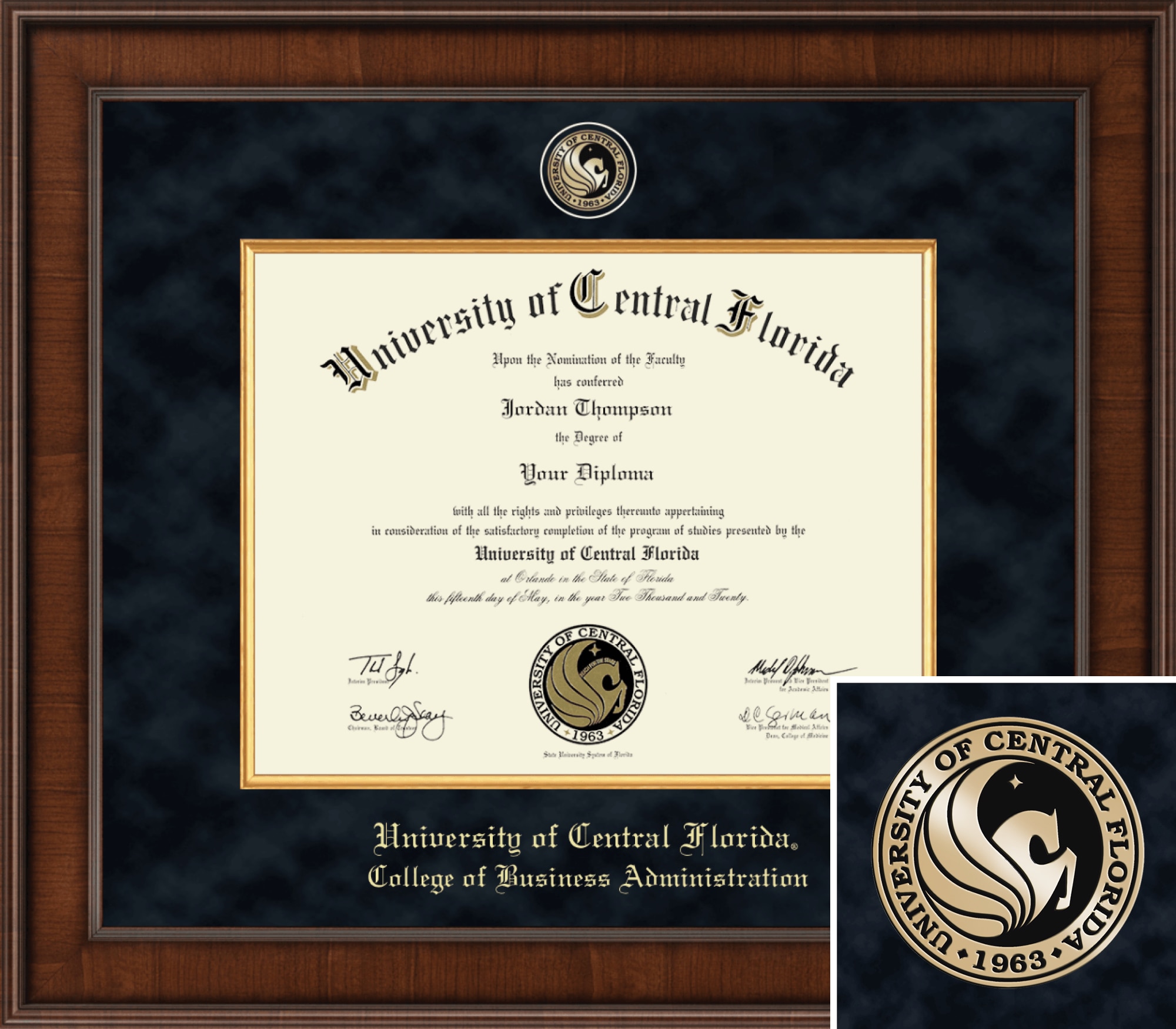Church Hill Classics 11" x 14" Presidential Walnut College of Business Administration Diploma Frame