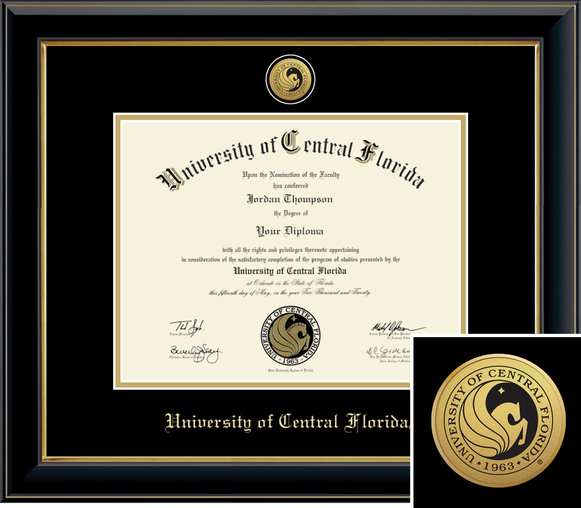 Church Hill Classics Onyx 8.5x11 Black Diploma Frame