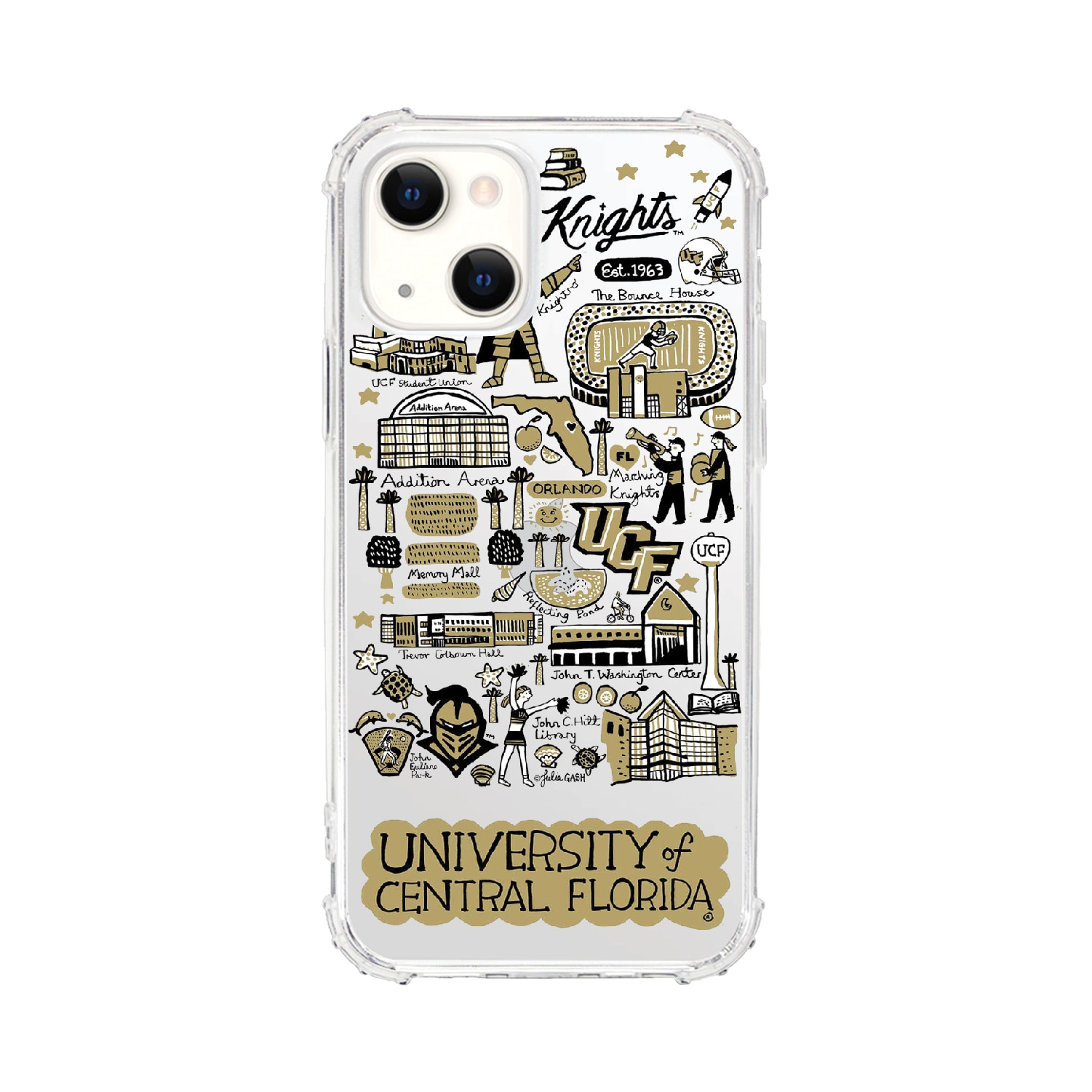 University of Central Florida- Clear Tough Edge Phone Case, Julia Gash - iPhone 15