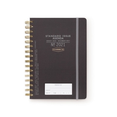 2020 2021 DesignWorks Ink Standard Issue Black Twin Wire 17 Month Planner