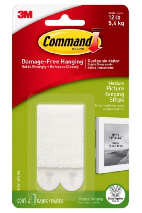 3M Command Medium Picture Hanging Strips 4ct