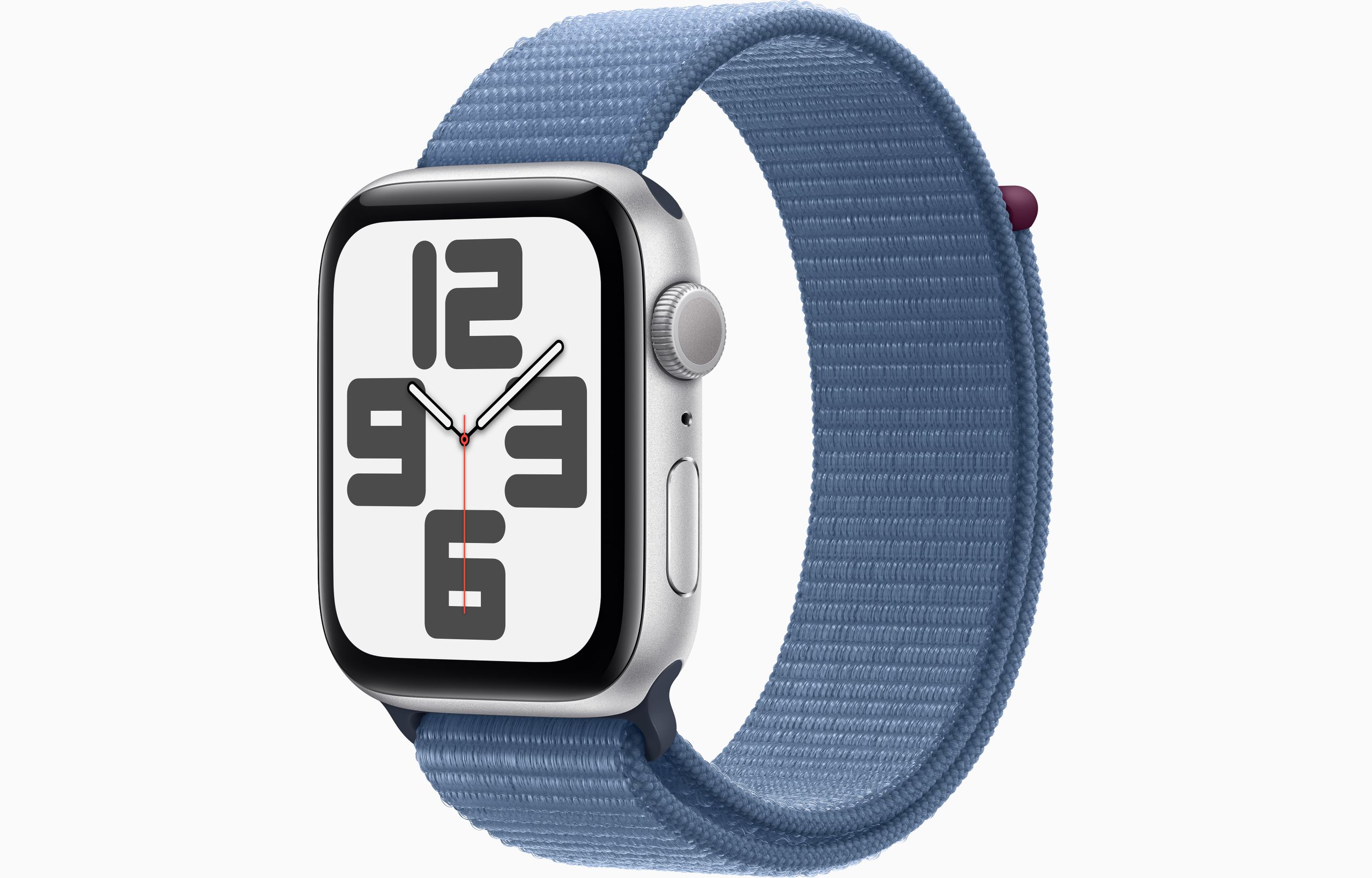 Apple Watch SE GPS + Cellular 44mm Silver Aluminum Case with Winter Blue Sport Loop