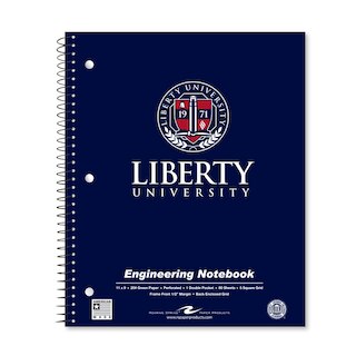 Image 1: School Spirit Engineering Notebook, Green Tint 20# Paper with 1 Double Pocket