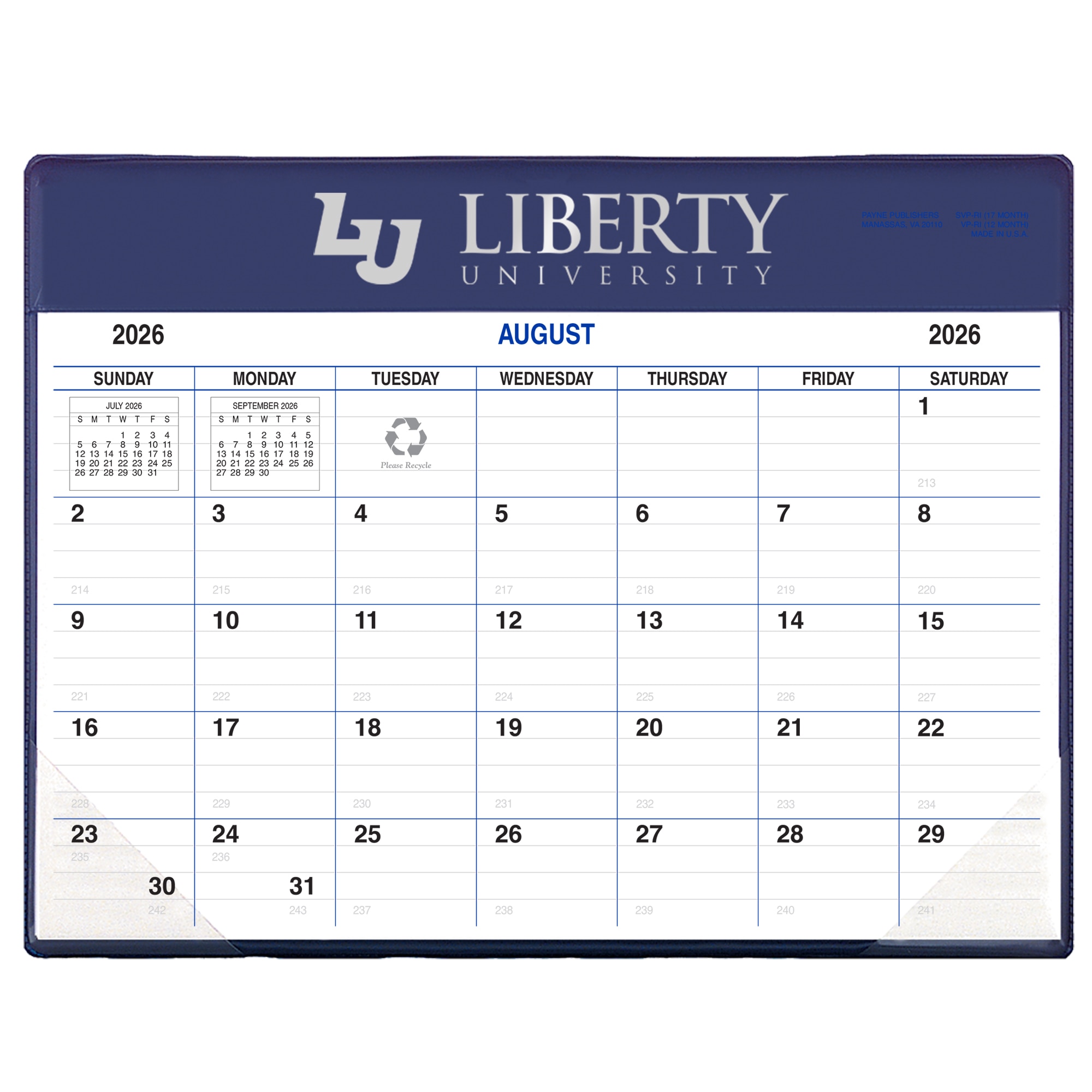 Payne '26-'27 Imprinted Academic Calendar Pad