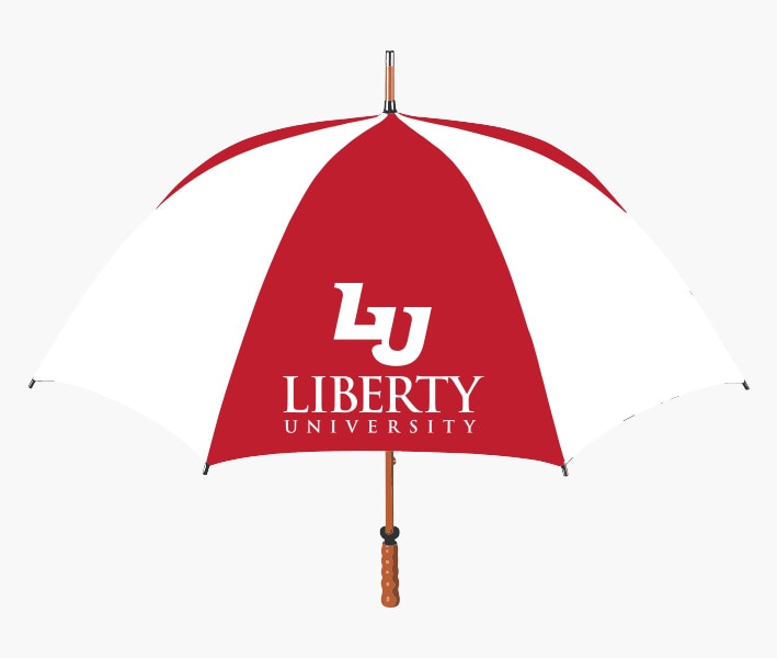 LIBERTY UNIVERSITY FLAMES 7100 EMB 62" WOOD SHAFT UMB SOLID 2T 1C