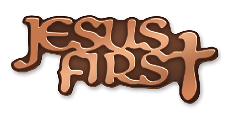 Copper Jesus First Lapel Pin 1.5"
