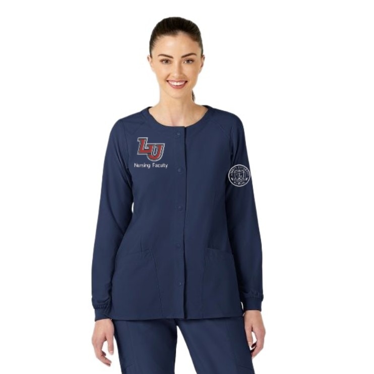 LIB10 Women's Crew Neck Warm Up Jacket Navy