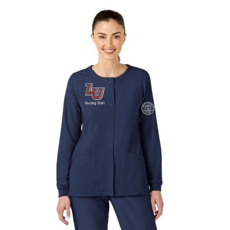 LIB11 Women's Crew Neck Warm Up Jacket Navy