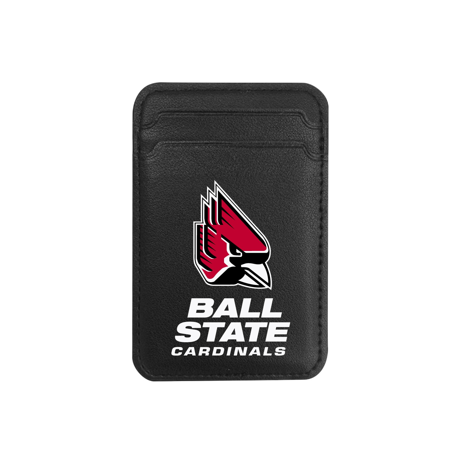 Ball State University - Leather Wallet Sleeve (Top Load, Mag Safe), Black, Classic V1