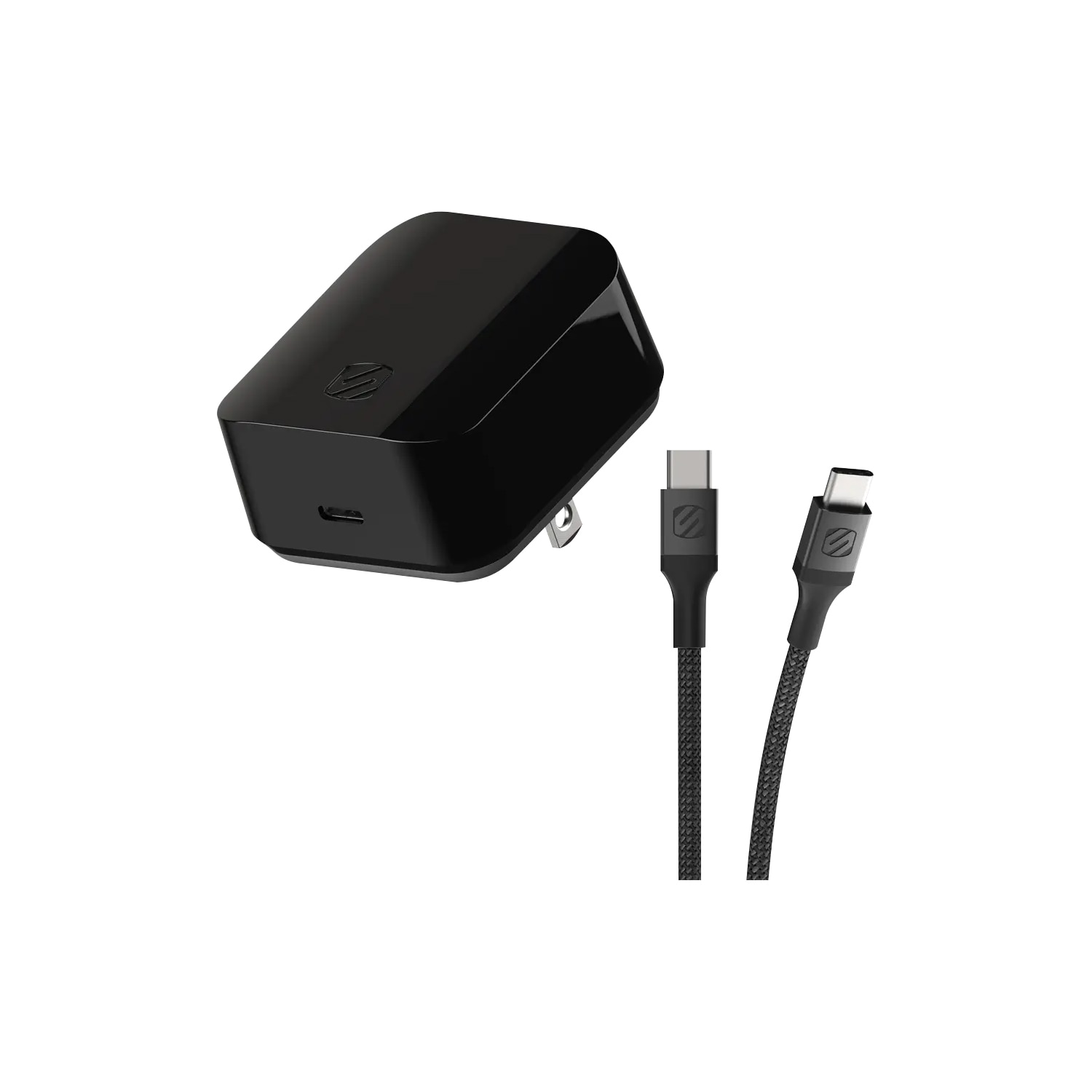 Fast Charge Wall Charger with Cable Type C- Black