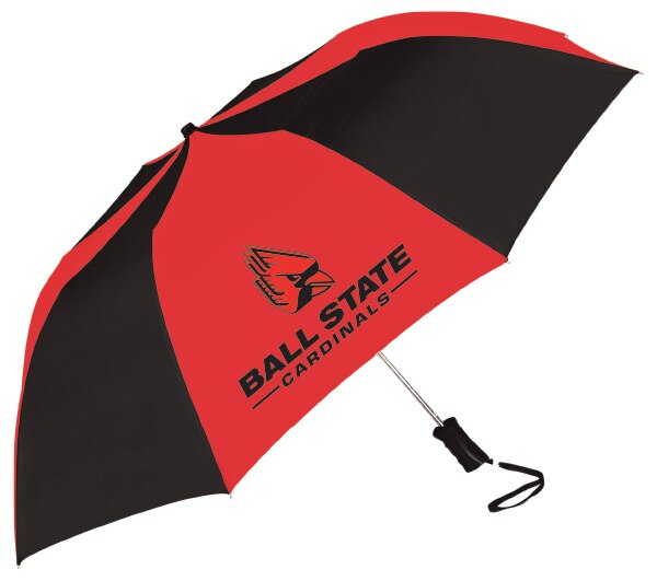 Ball State Cardinals "The Sport" 2-Tone Emblematic Umbrella Automatic Folding 48" Coverage