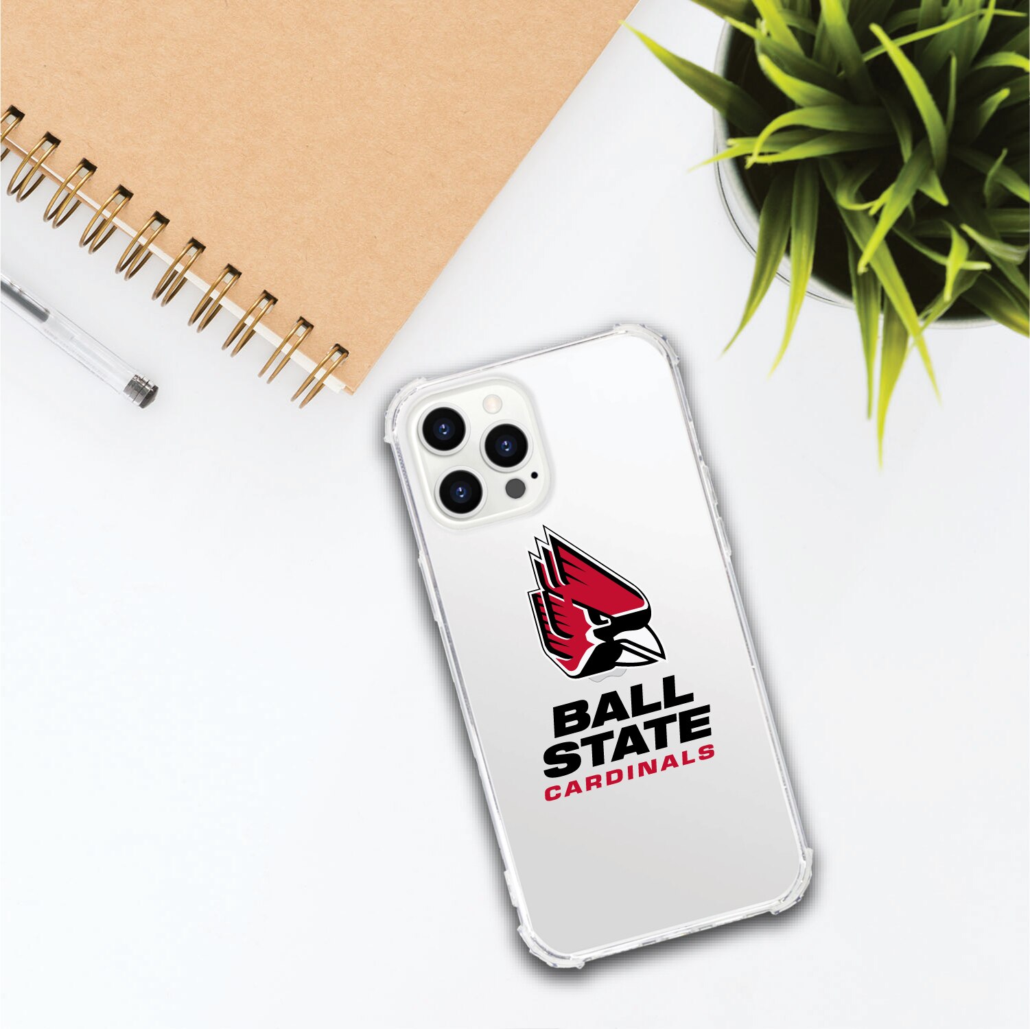 Ball State University - Clear Tough Edge Phone Case, Classic V1 - iPhone 12/12 Pro