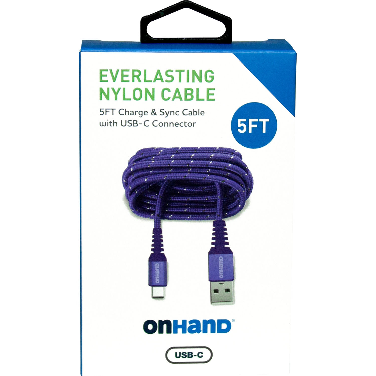 OnHand USB-C Cable 5FT, Purple