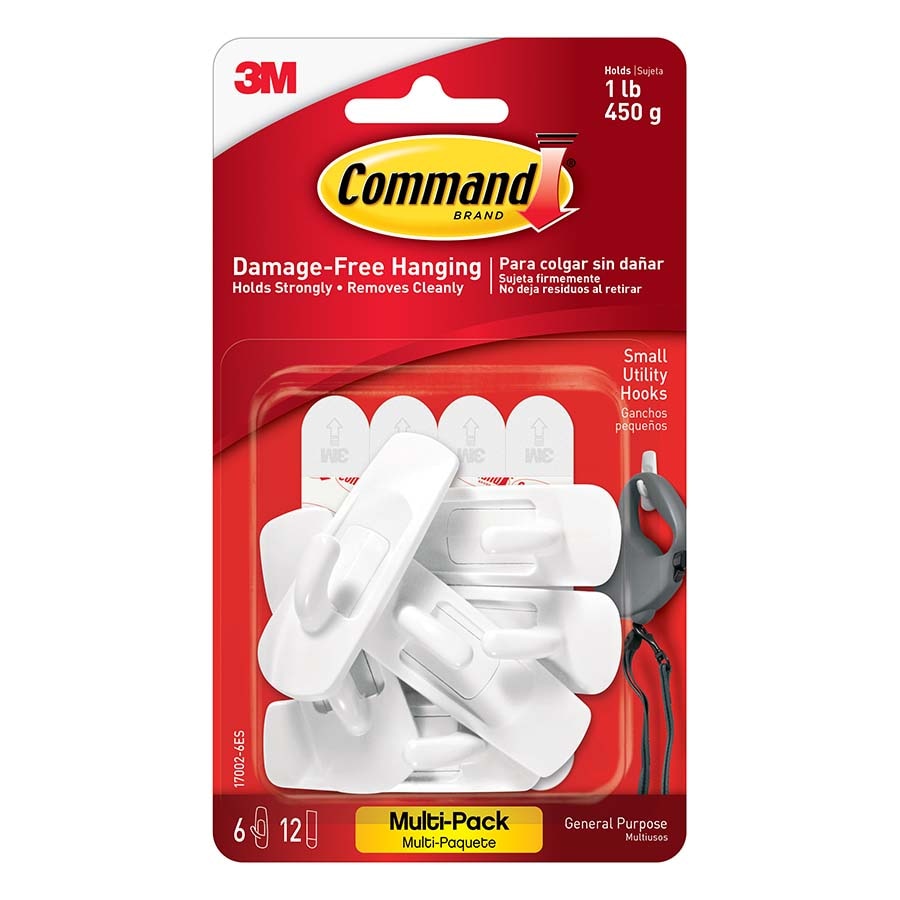 3M Command Small Utility Hooks 6pk