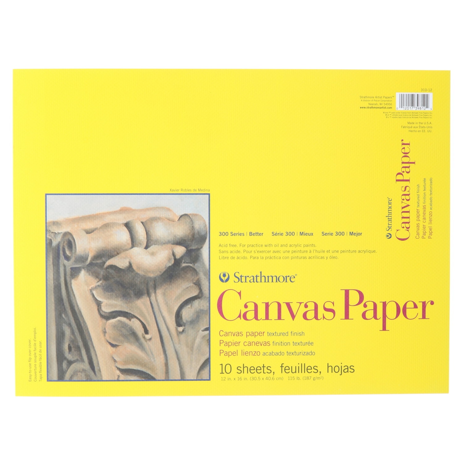 Strathmore Canvas Paper Pad, 300 Series, 12" x 16"