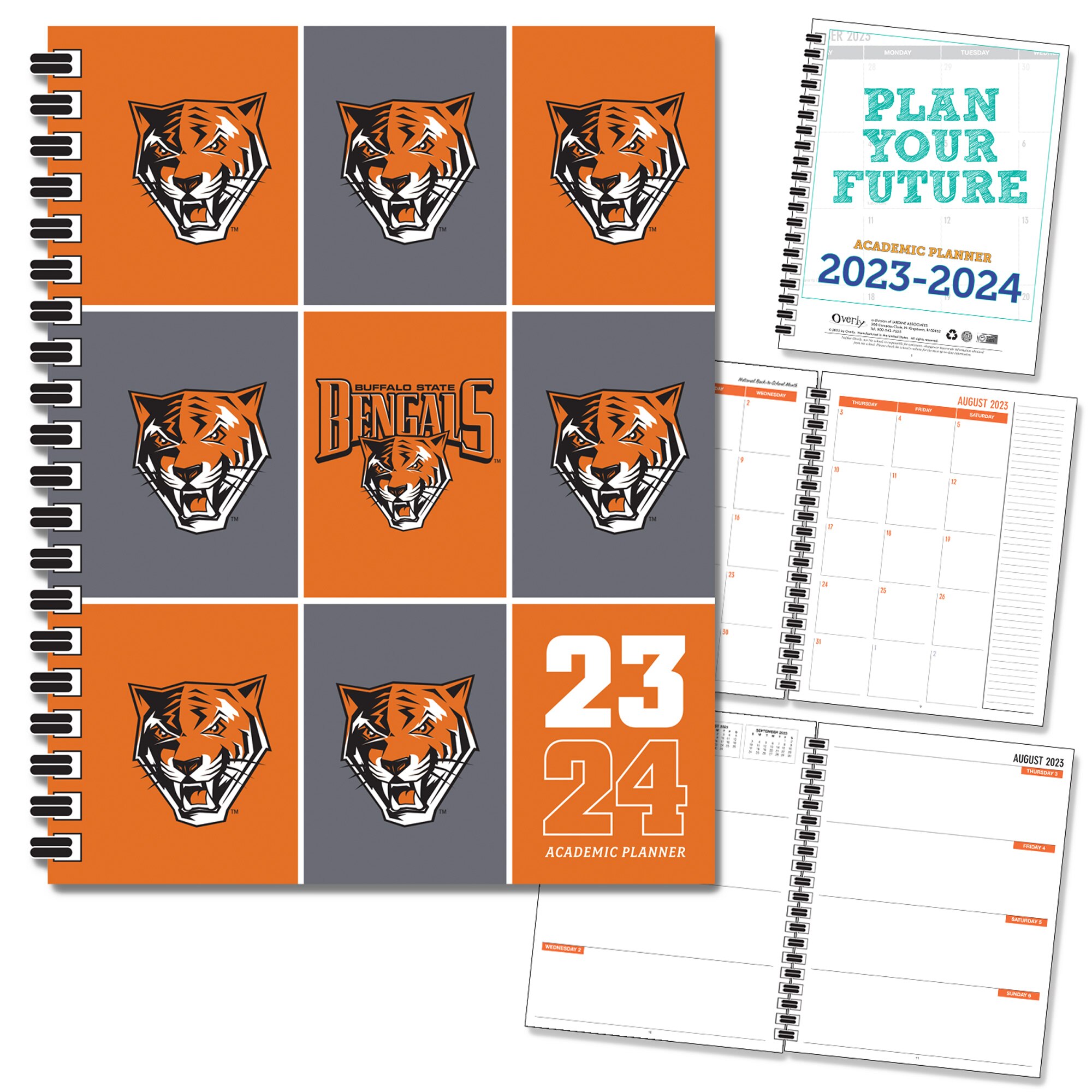 FY 24 Traditional Soft Touch Spot Varnish - Mascot Imprinted Planner 23-24 AY 7x9