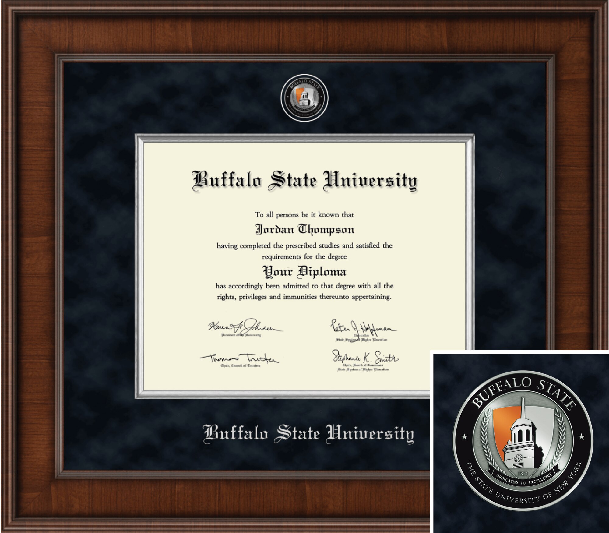 Church Hill Classics Presidential 8.5x11 Walnut Diploma Frame