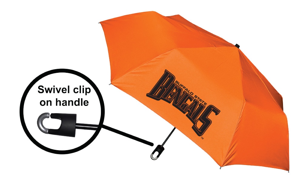 Storm Clip Mini Folding Emblematic Solid Umbrella 42" Coverage