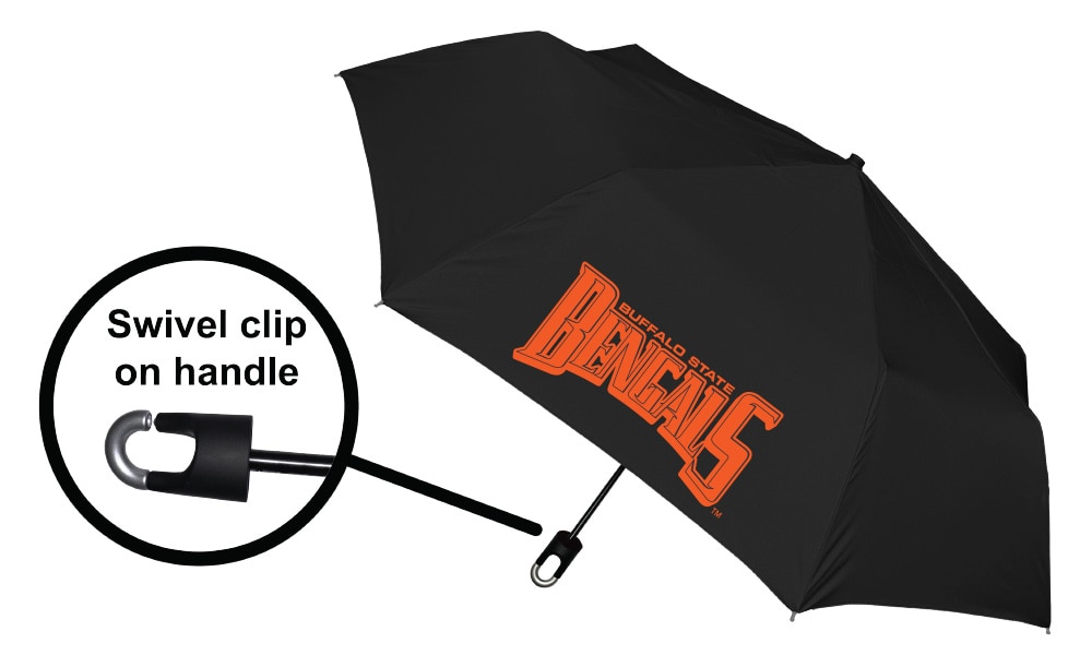 Storm Clip Mini Folding Emblematic Solid Umbrella 42" Coverage