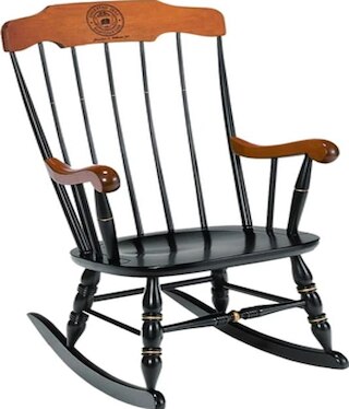 Boston Rocker in Black and Cherry with Silk Screen