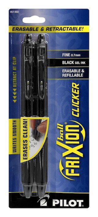 Pilot Gel Pen Frixion Ball , black , erasable ink pen - 0.7 mm