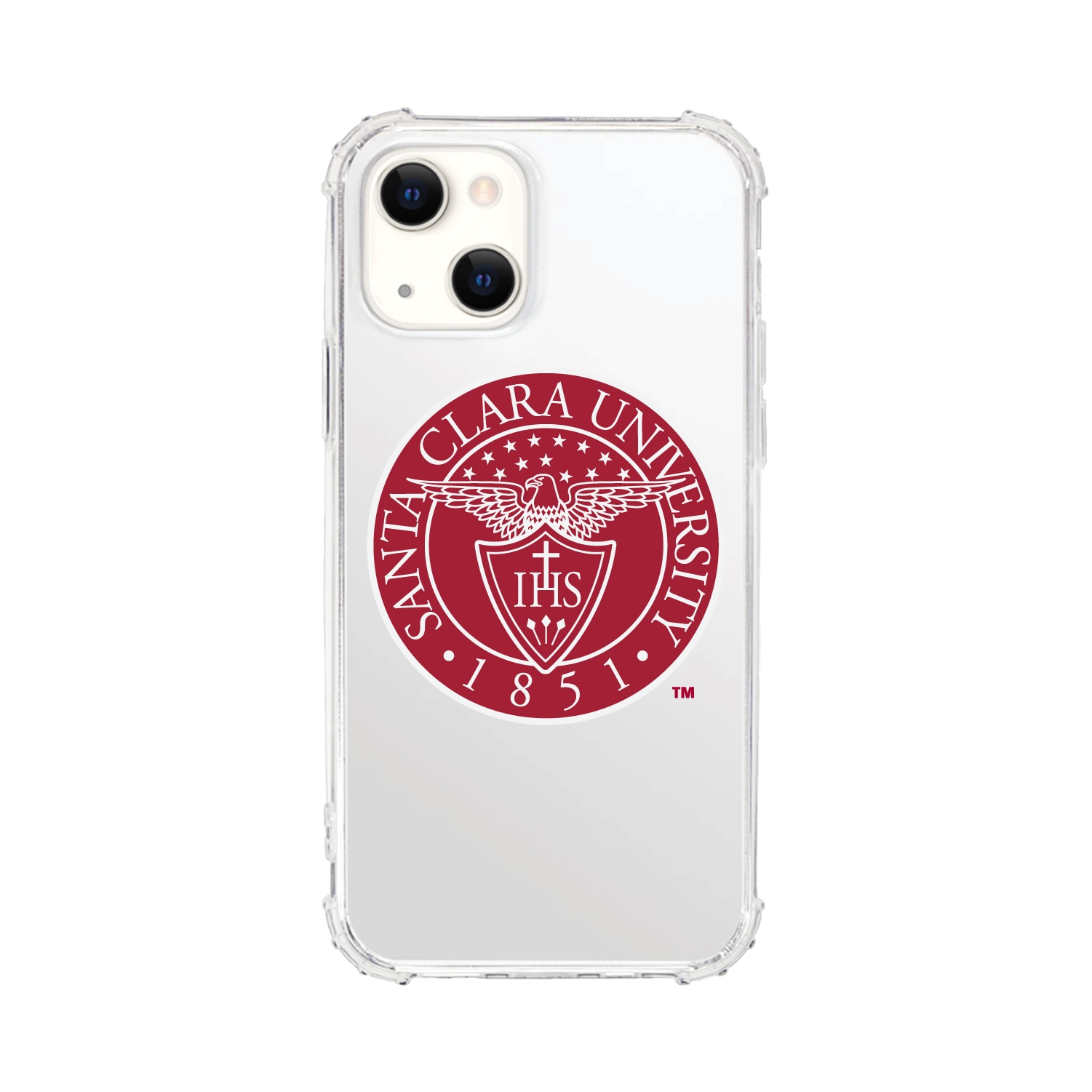 Santa Clara University- Clear Tough Edge Phone Case, Classic - iPhone 15