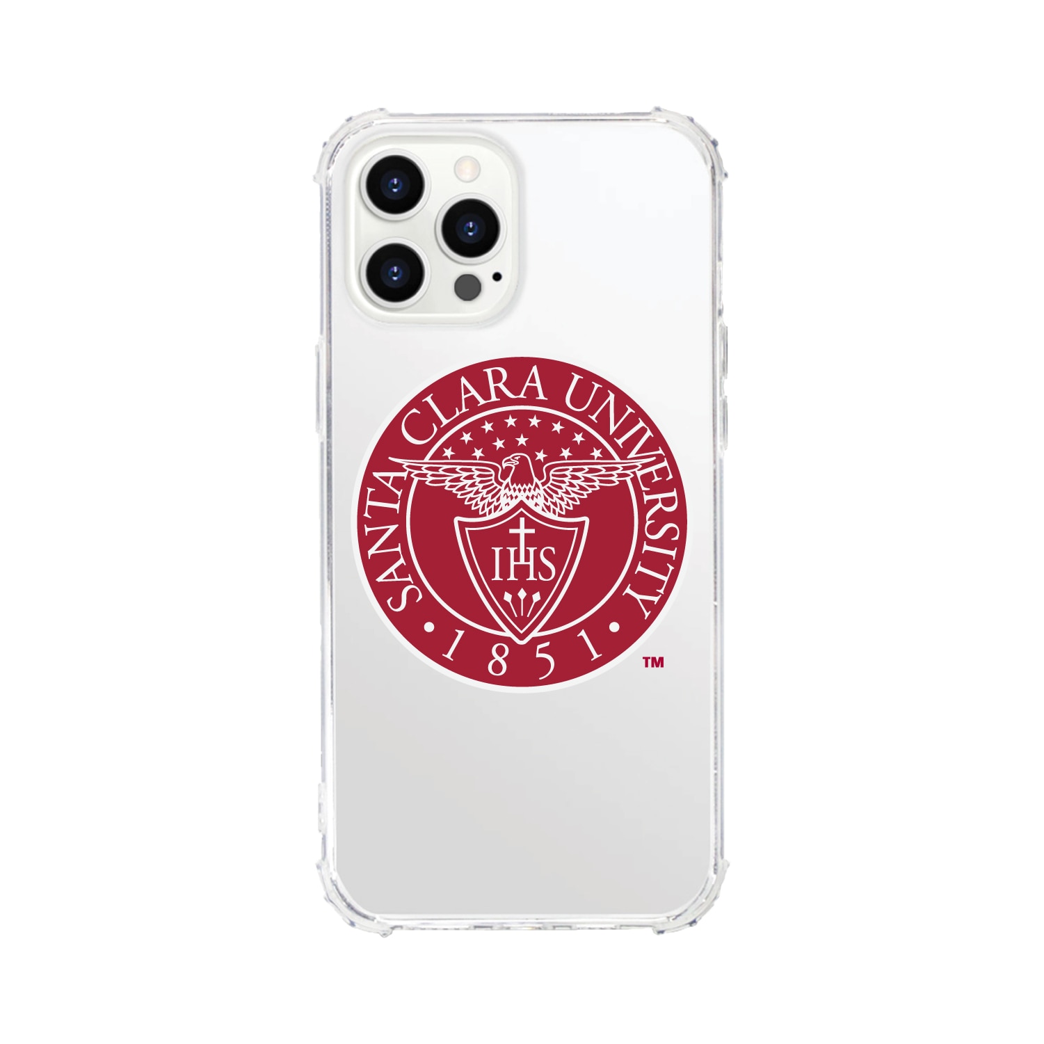 Santa Clara University-Clear Tough Edge Phone Case, Classic - iPhone 15 Plus