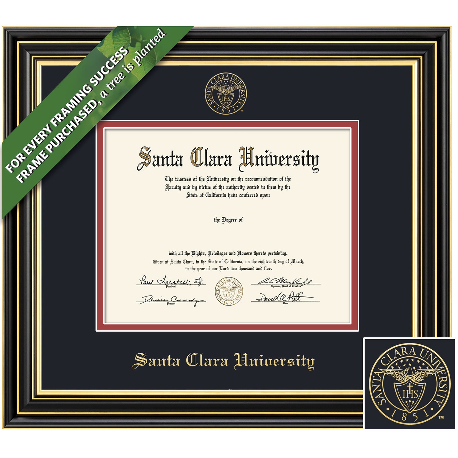 Framing Success 8 x 10 Prestige Gold Embossed School Seal  Bachelors, Masters Diploma Frame