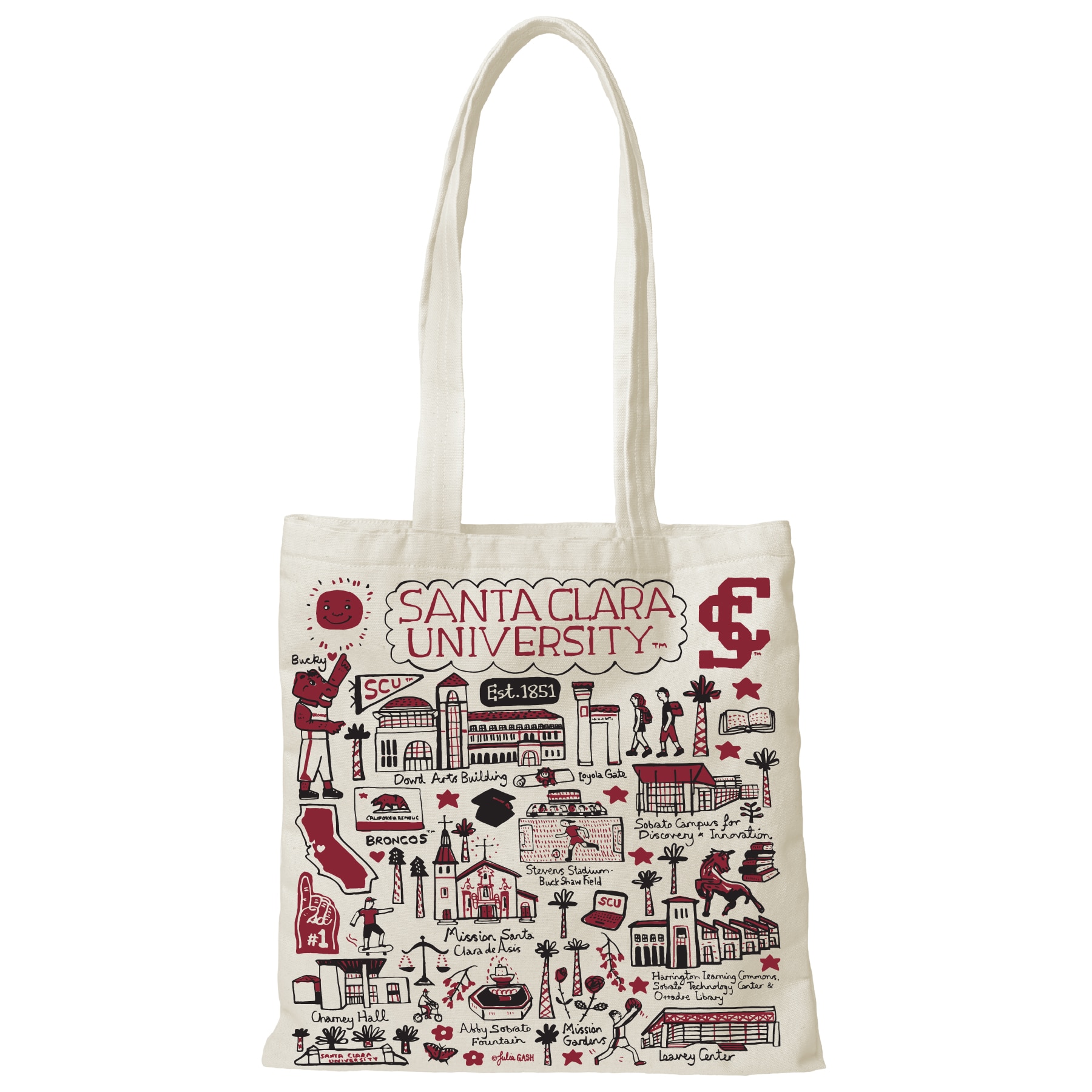 Santa Clara Broncos Julia Gash Tote canvas