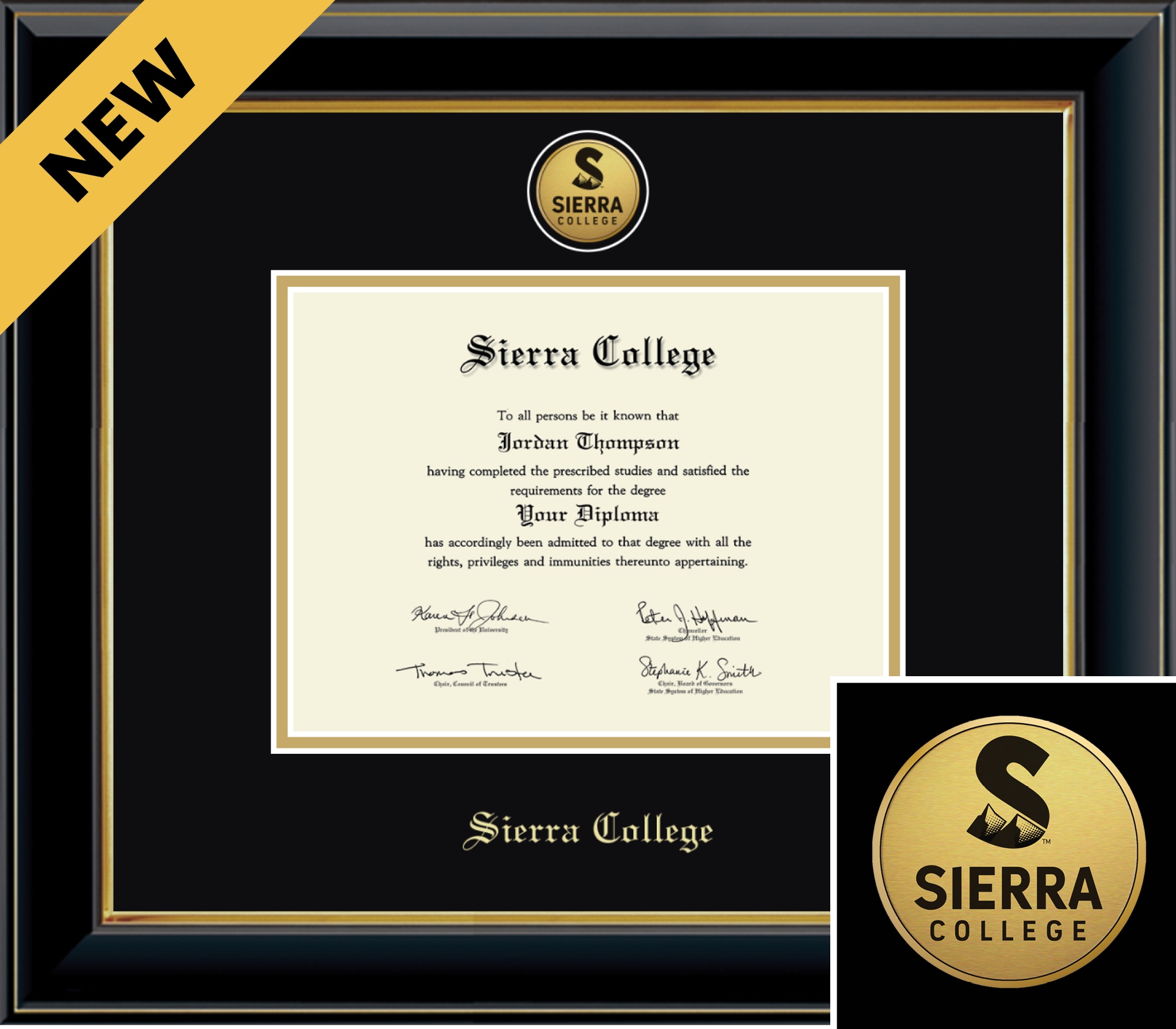 Church Hill Classics Onyx 6x8 Black Diploma Frame