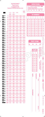 Scantron Form X  101864  PAR  L