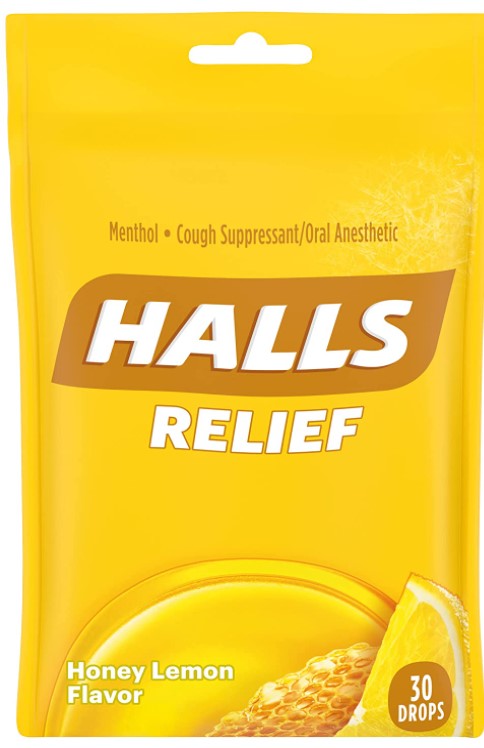 Halls - Cough Drops, Honey Lemon - 30ct Bag