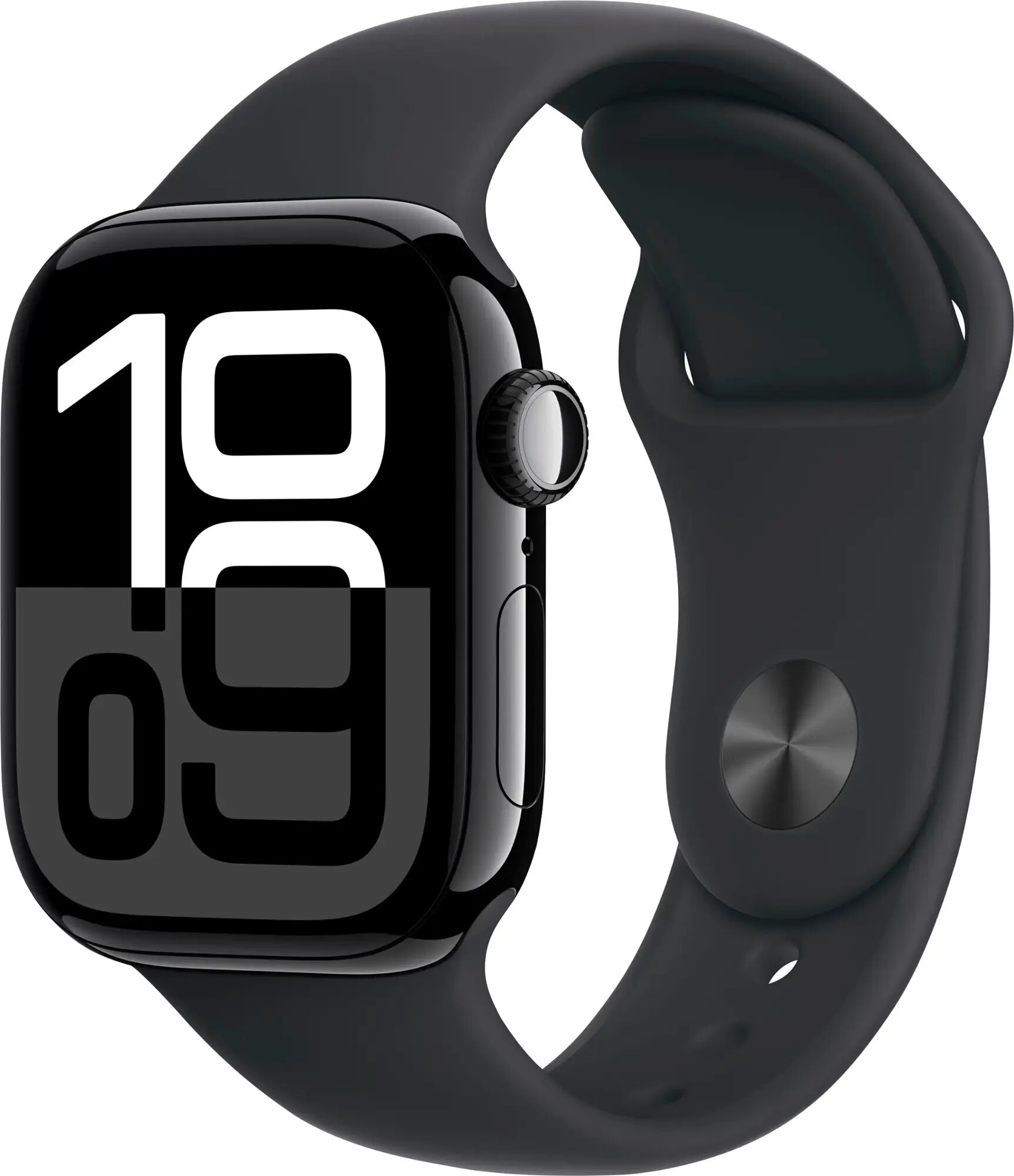 Apple Watch Series 10 GPS + Cellular 42mm Jet Black Aluminum Case with Black Sport Band - S/M