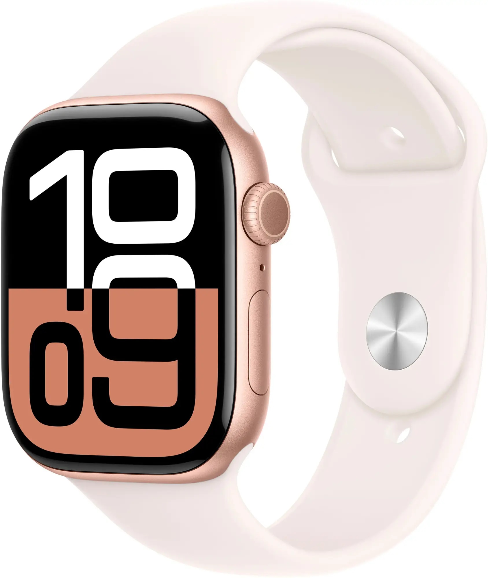 Apple Watch Series 10 GPS + Cellular 46mm Rose Gold Aluminum Case with Light Blush Sport Band - S/M