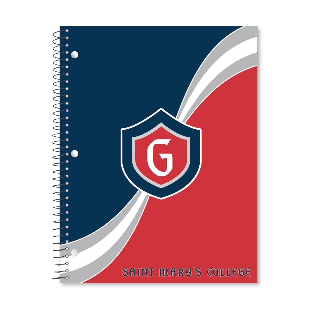 Digi Curve Divide 1 Subject 11"x8.5" 70 Count College Ruled Spiral Notebook