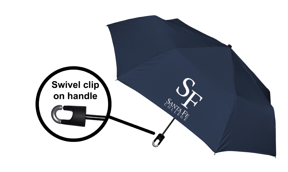 Storm Clip Mini Folding Emblematic Solid Umbrella 42" Coverage