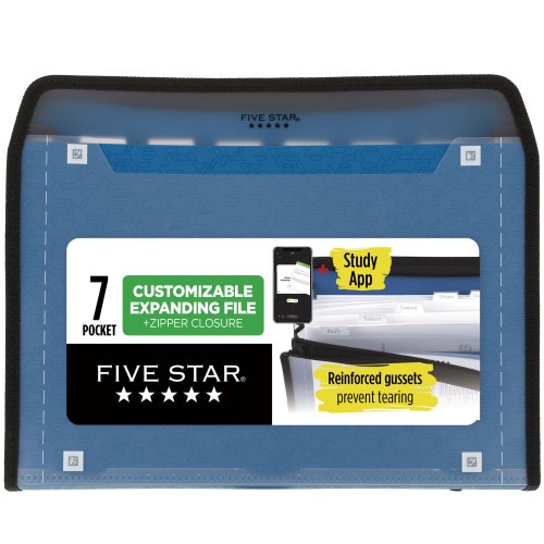 Five Star 7 Pocket Expanding File w Study App