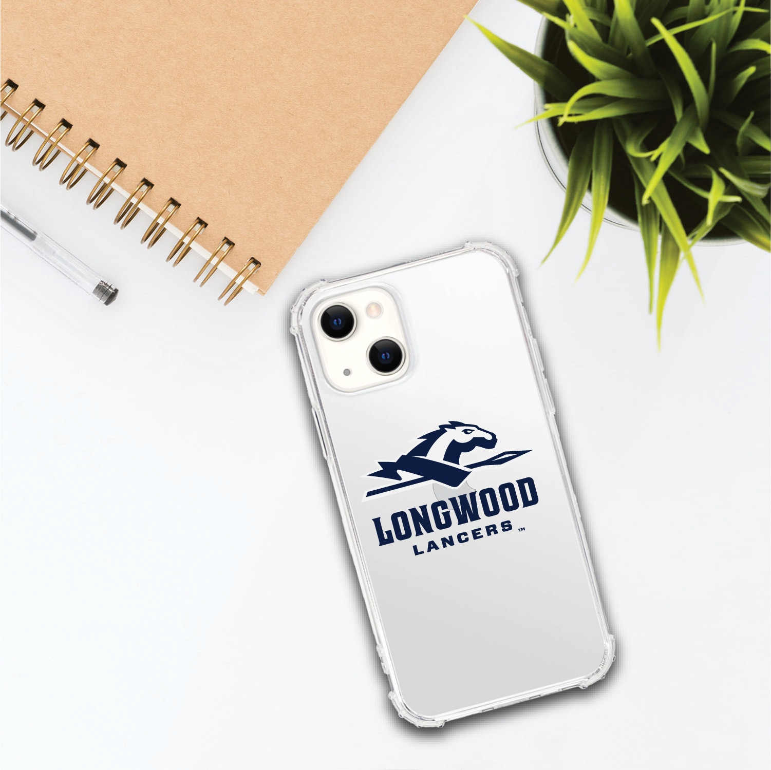 Longwood University Lancers Clear Tough Edge Phone Case, Classic- iPhone 13
