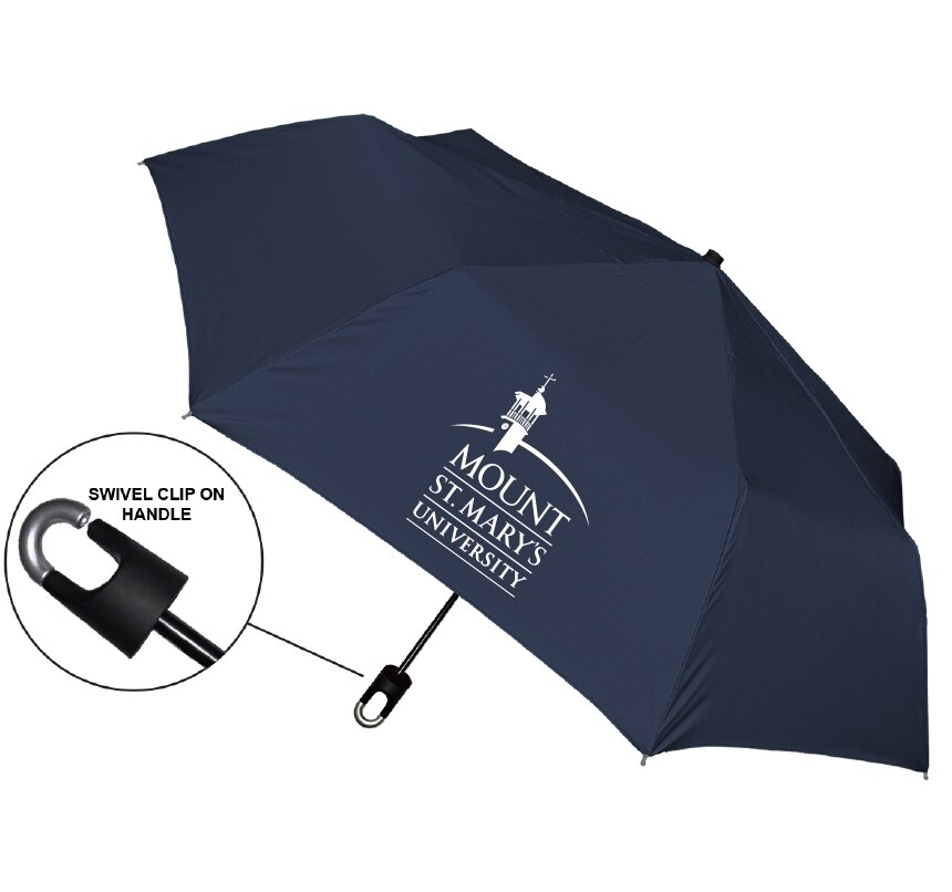 "Storm Clip" Mini Folding Emblematic Solid Umbrella 42" Coverage