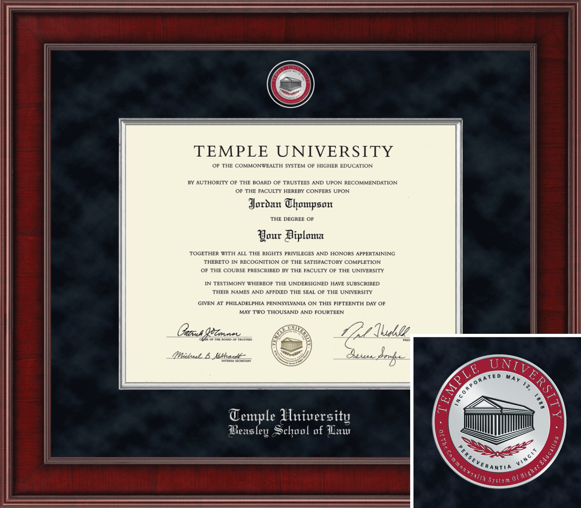 Church Hill Classics 11" x 14" Presidential Mahogany Diploma Frame