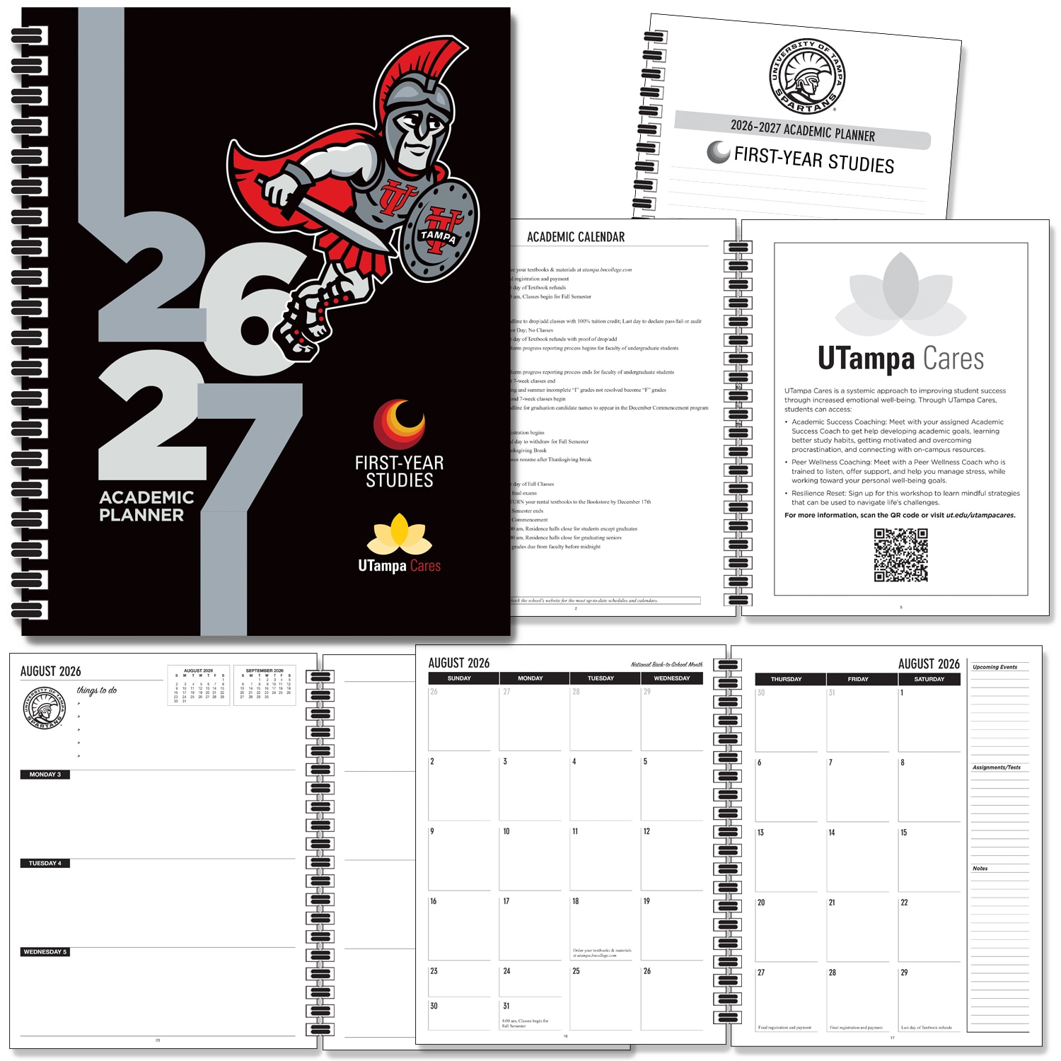 Full Custom University of Tampa Imprinted Planner 26-27 AY 7X9