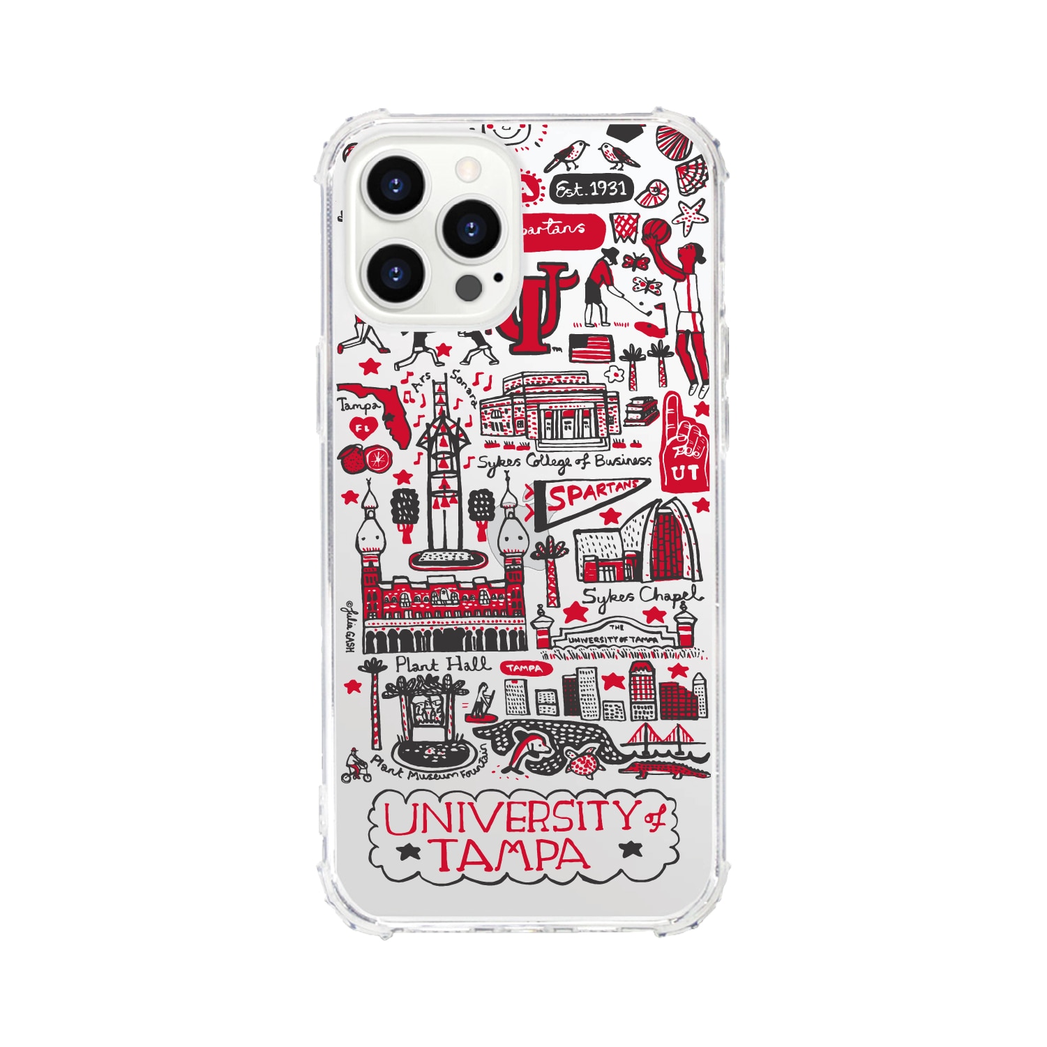 University of Tampa- Clear Tough Edge Phone Case, Julia Gash - iPhone 15