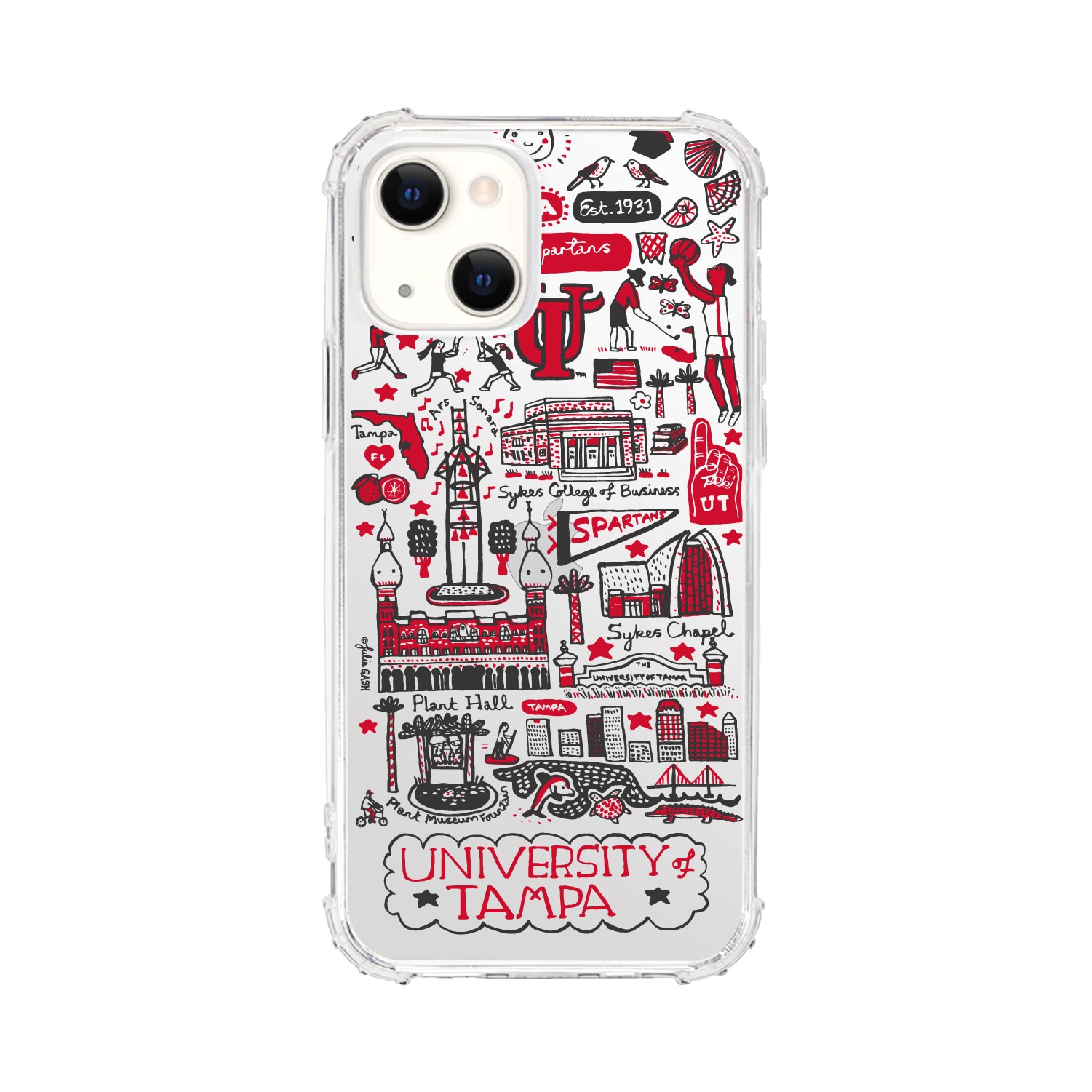 University of Tampa- Clear Tough Edge Phone Case, Julia Gash - iPhone 15 Plus